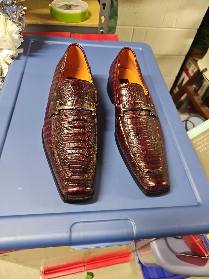 Zapatos de vestir clásicos formales Ferro Aldo de cuero de cocodrilo informales Mocasines para hombre 🔥 Foto 2 de 4