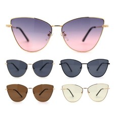 Womens Classic Fancy Metal Rim Cat Eye Fem Sunglasses