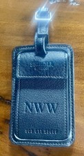 Shinola Detroit Black Leather  Luggage ID Tag