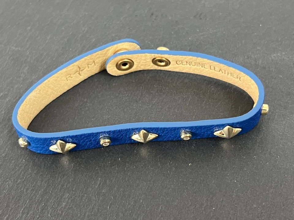 Nappa Leder Armband Saphir Blau 925 Silber vergoldet Zirkonia 19-21 cm - Bild 3 von 4