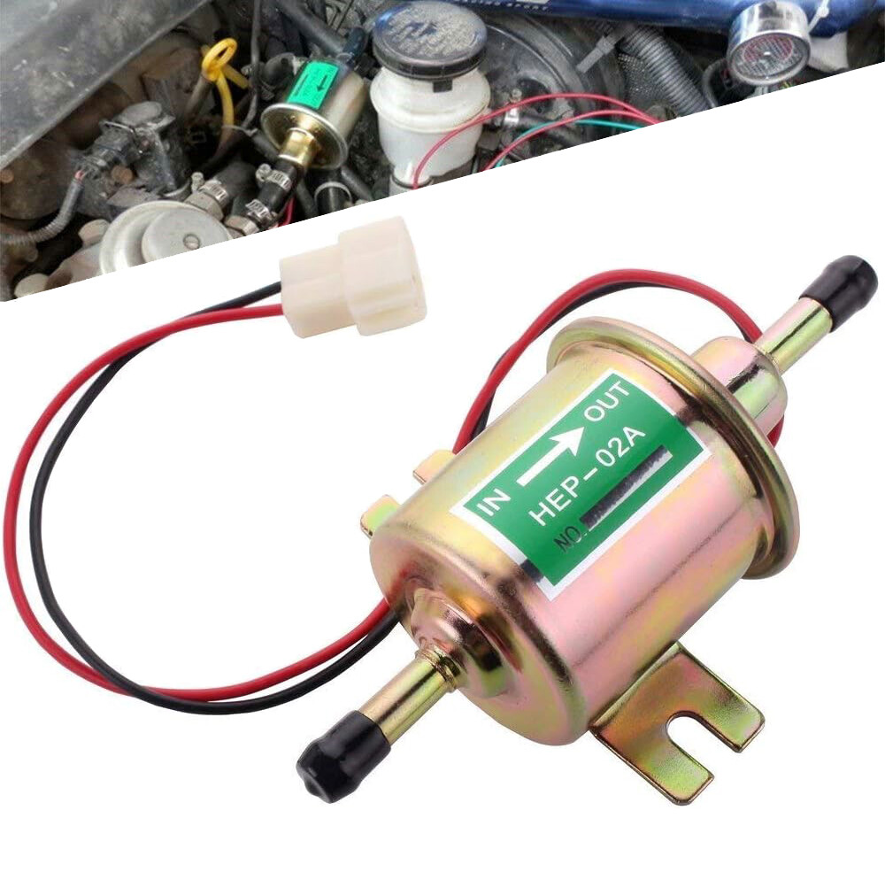 12V Inline Electric Fuel Pump Low Pressure Gas Diesel Transfer HEP-02A