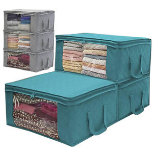 3PCS/Set Foldable Home Closet Storage Bag Organizer Box Clothes Quilt Bags 