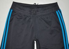 Adidas Women's Size L Climalite Workout Lounge Pants Gray W/ Blue Side Stripes