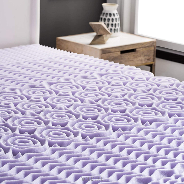 LUCID 2inch 5 Zone Gel Lavender Scented Memory Foam Mattress Topper