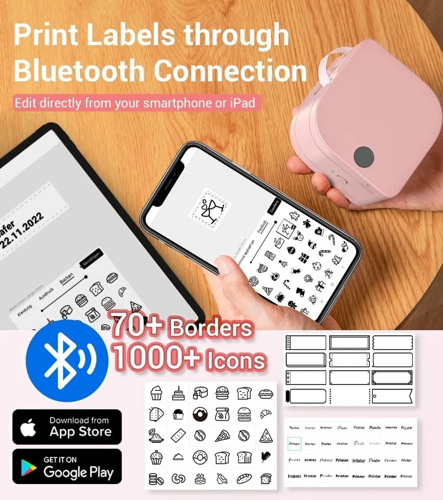 Phomemo P12 Bluetooth Label Maker Compatible with Dymo LT LetraTag Tape 91331