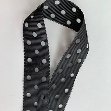 Black Grosgrain ribbon with holes BTY 7/8" Halloween