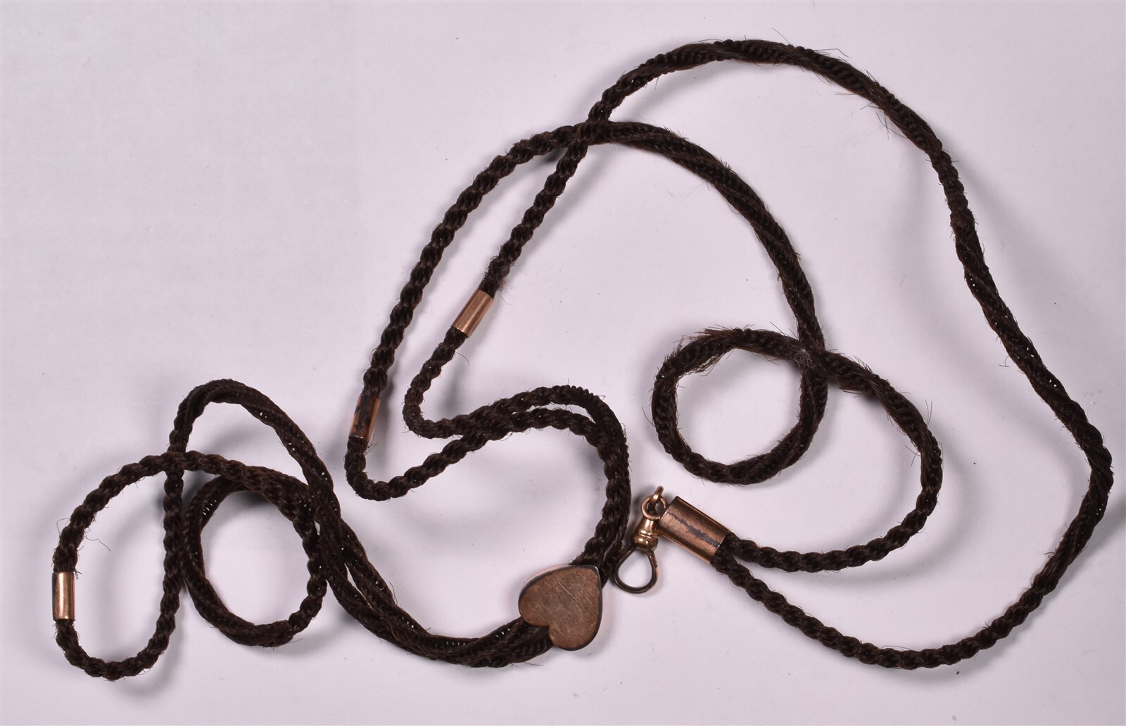 Victorian Braided Hair Double Watch Chain with Old Bar Design