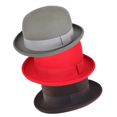 Herren Damen Wollfilz knautschbar Bowler Hut-klassische Wolle Derby Bowler Hut