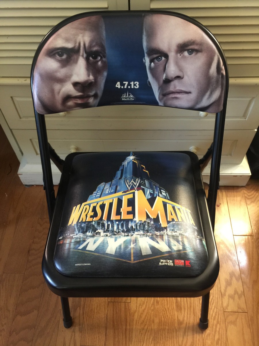 WrestleMania 29 WWE PPV Ringside VIP Chair Featuring The Rock And