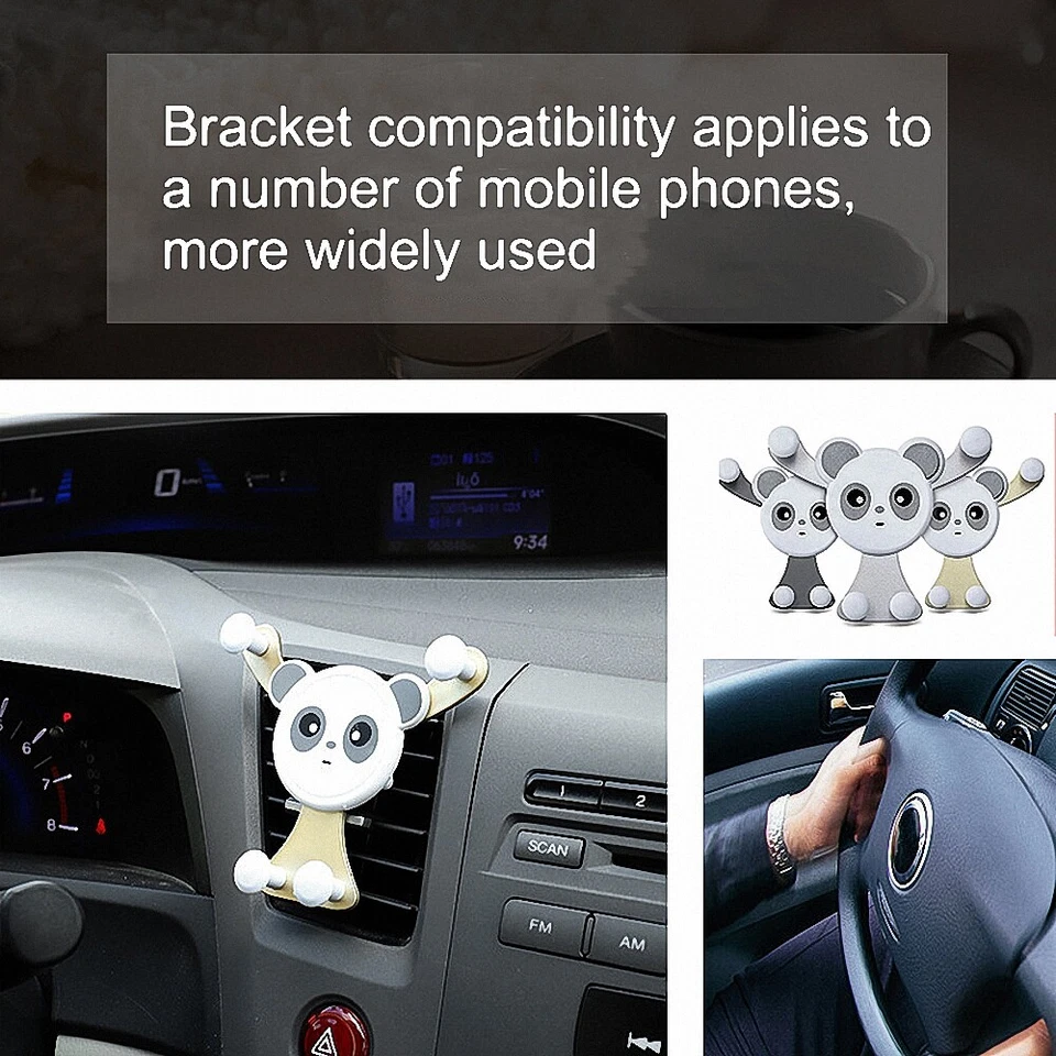 Universal Car Gravity Air Vent Phone Holder For iPhone Samsung Cartoon Bracket - Image 2 of 4