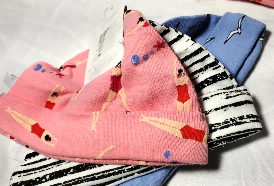 ROSIE POPE 3 piezas Manta Sombrero Gorro Conjunto Jersey Algodón Conchas Pájaro Nadador Foto 4 de 4