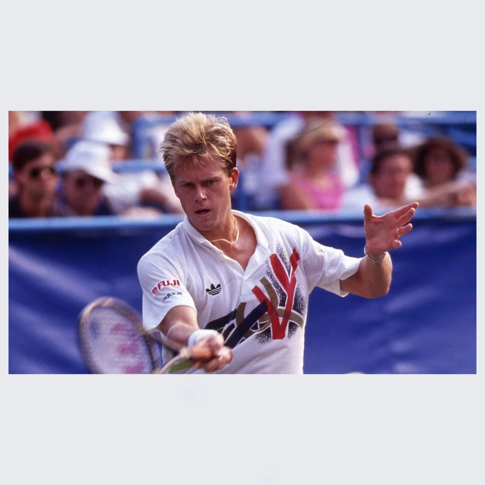 Adidas Vintage 90s Stefan Edberg Sweden Tennis Sweatshirt - White & Blue Color - Image 3 of 4