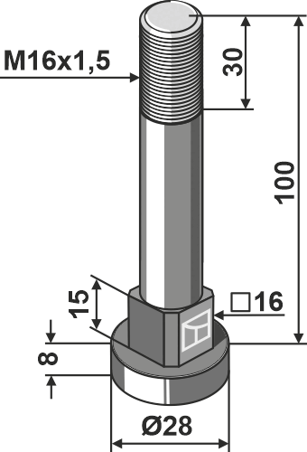 Schraube M16x1,5 - 10.9 - Bild 1 von 1