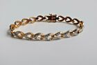 Gold Tone Diamond Illusion Link Bracelet 7.5" Paj Bb China