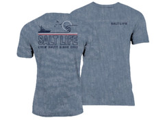 Salt Life TriBlend S/S Boat Graphic Tee Navy Set Sail M Live Salty NWT