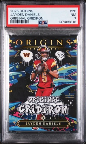2025 PANINI ORIGINS ORIG GRIDIRON #20 JAYDEN DANIELS PSA 7
