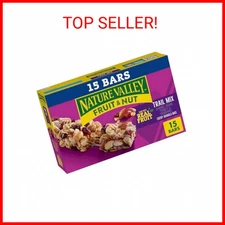 Nature Valley Chewy Fruit and Nut Granola Bars, Trail Mix, 1.2 oz, 15 ct