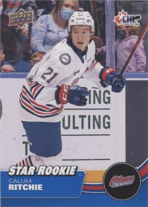 Cal Ritchie Stars 2021-22 Upper Deck CHL - Star Rookie Calum Ritchie #378 Blue (RC) for ...