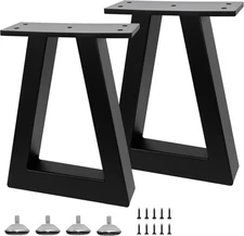 10 Inch Trapezoid Metal Table Legs Black DIY Furniture Feets for Bench Coffee