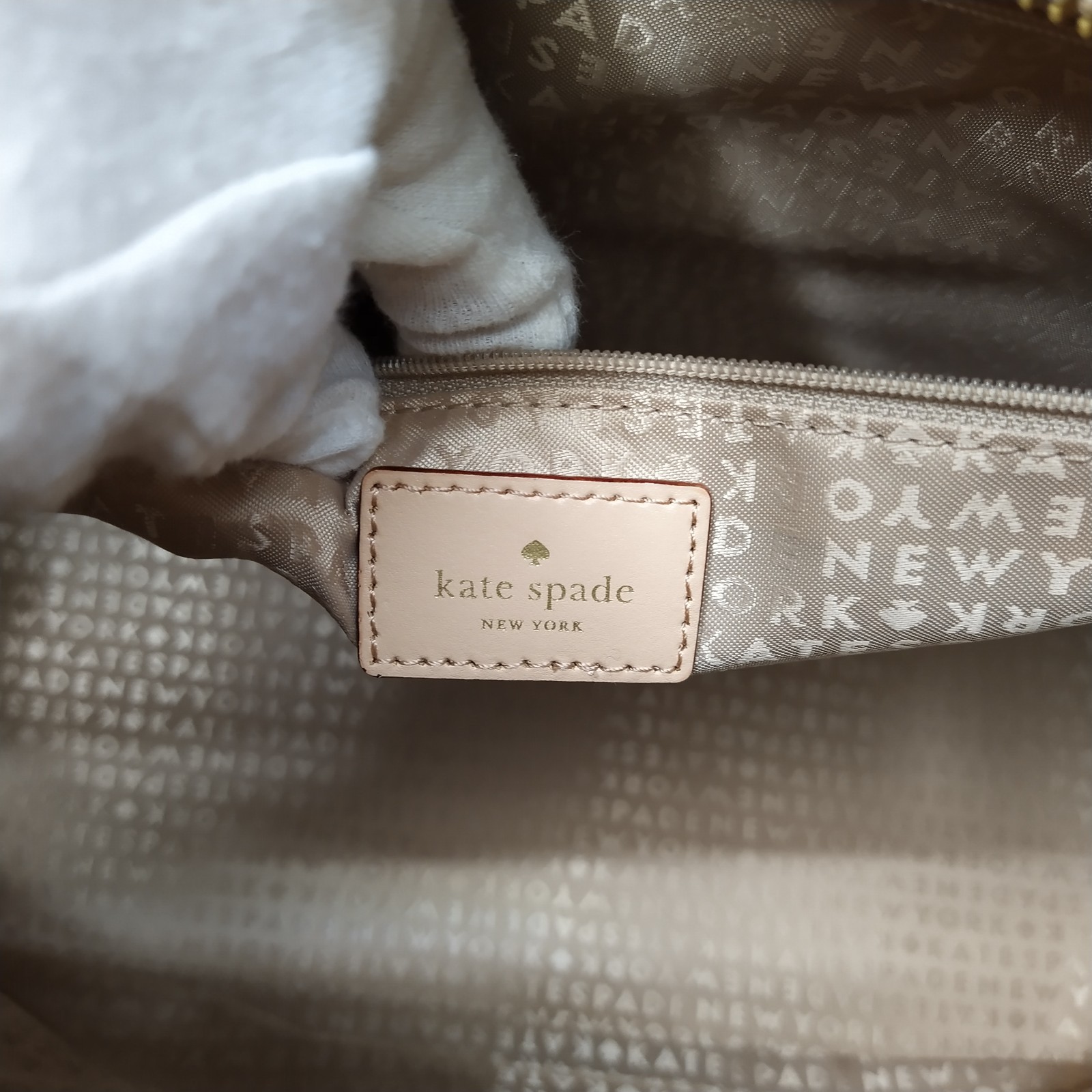 Kate Spade Black White Stripe Leather Double Handles Zipper Tote Bag thumbnail 21