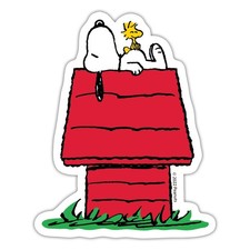 Peanuts Snoopy Woodstock Und Die Hundehütte Aufkleber Sticker, max. 10 x 10 cm
