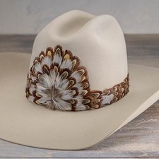 Feather Hat Band for Western Cowboy Hats, Fits All Styles - Chute