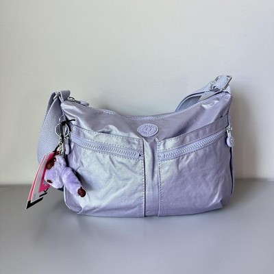 Kipling Izellah Medium Crossbody Bag in Metal Purple NWT