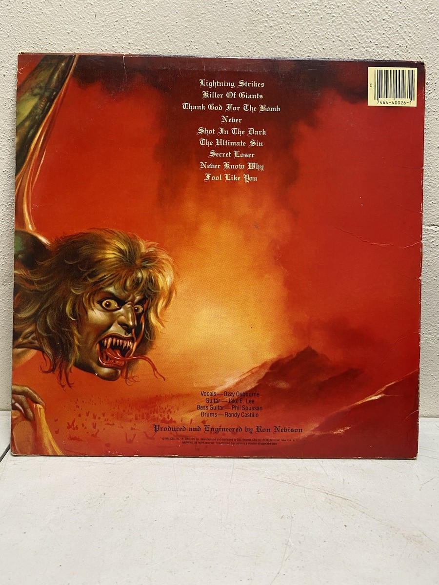 Ozzy Osbourne The Ultimate Sin Lp Vinyl 1986 | eBay