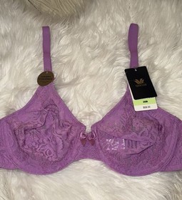 Wacoal 851205 Halo Lace Bra Sheer Unlined Unpadded UW Womens 36B Purple New Nwt