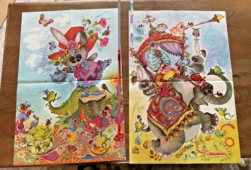 1968 Maxwell House Coffee Advertising Posters by George Buckett Whimsical Art