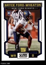 2023 Score #365 Bryce Ford-Wheaton Giants-FB RC 8 - NM/MT