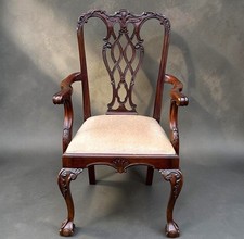 Mahogany Ball and Claw Armchair in The Chippendale Style