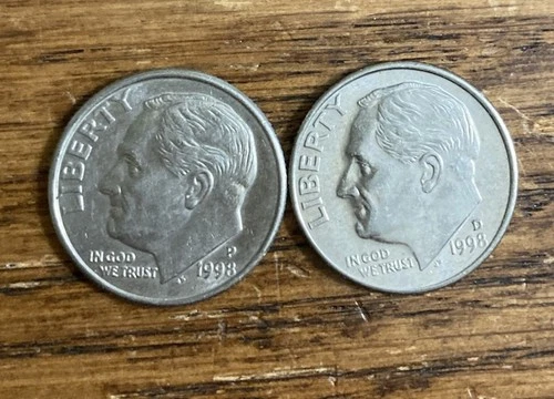 Photo of a 1998-P Roosevelt Dime from an eBay listing that sold on Jul 14, 2026