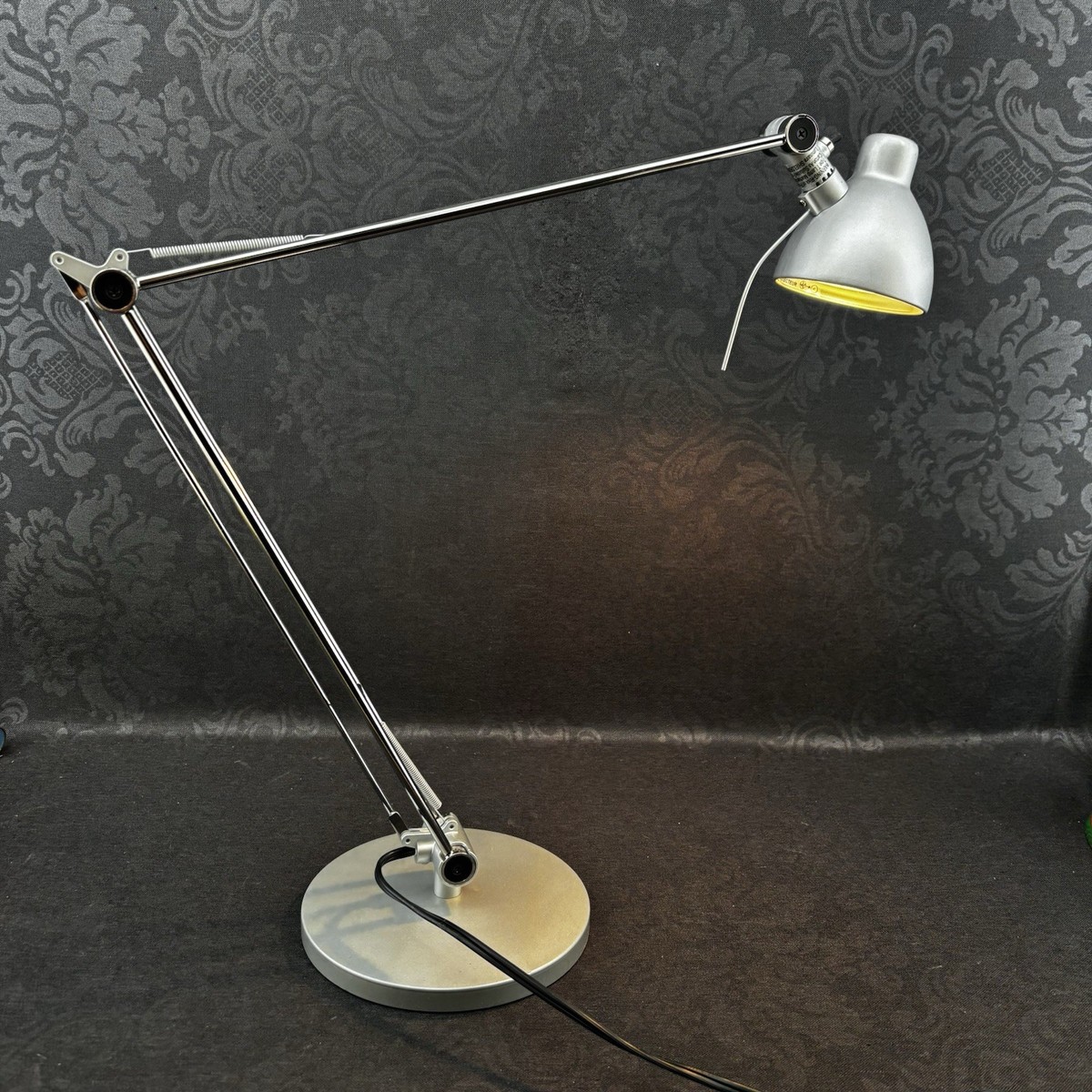 IKEA Antifoni Silver Chrome Desk Work Lamp Adjustable Arm Head