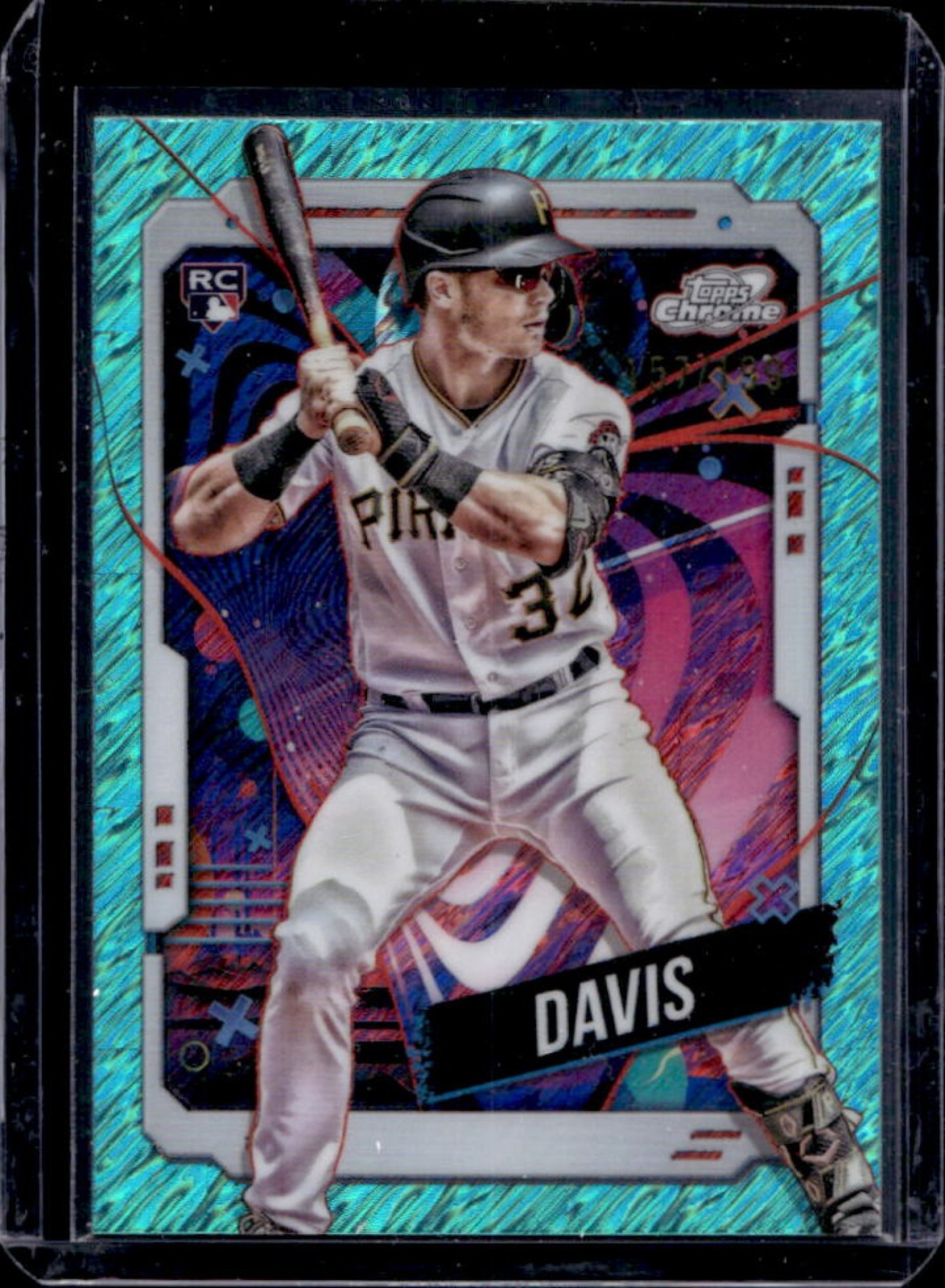 2024 Topps Cosmic Chrome Henry Davis RC Aqua Equinox Refractor #157/199 Pirates