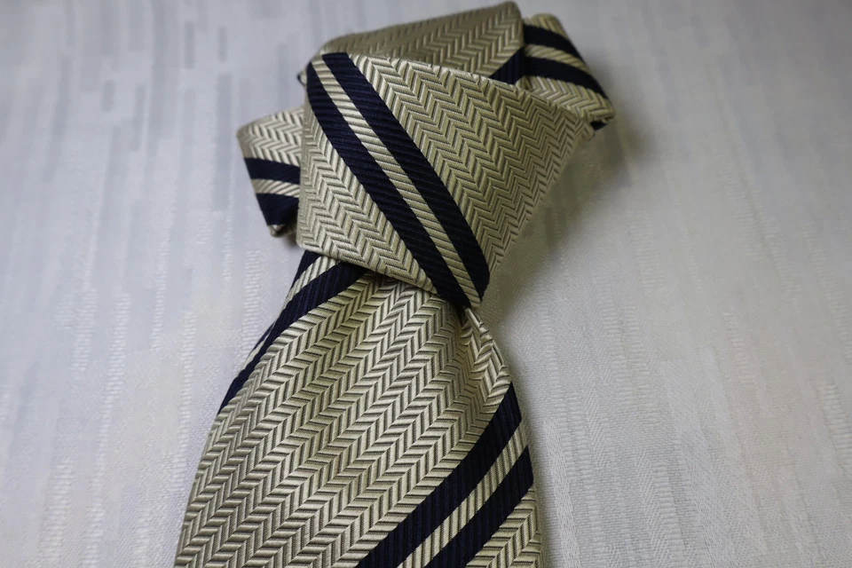 SANSEVERINO NAPOLI SELF TIPPED SETA SILK TIE CRAVATTA NECKTIE MADE ITALY VINTAGE - Immagine 3 di 4