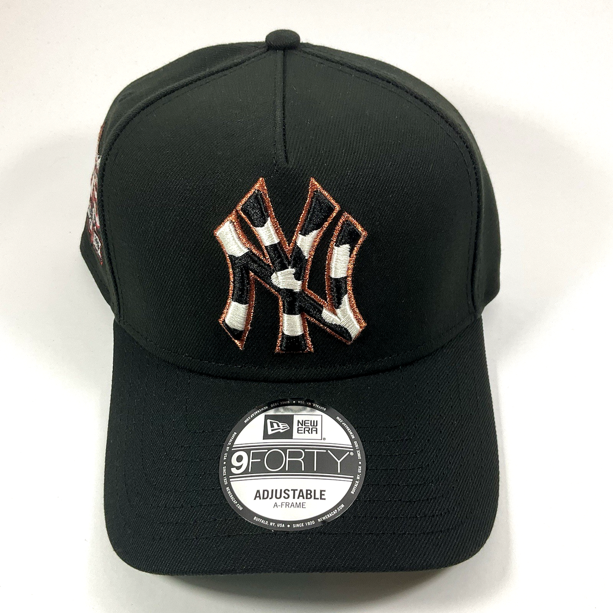 00’s MLB NY yankees y2k cow leather cap New Era New York Yankees Hat Club Cowhide Cattle Pack A-Frame