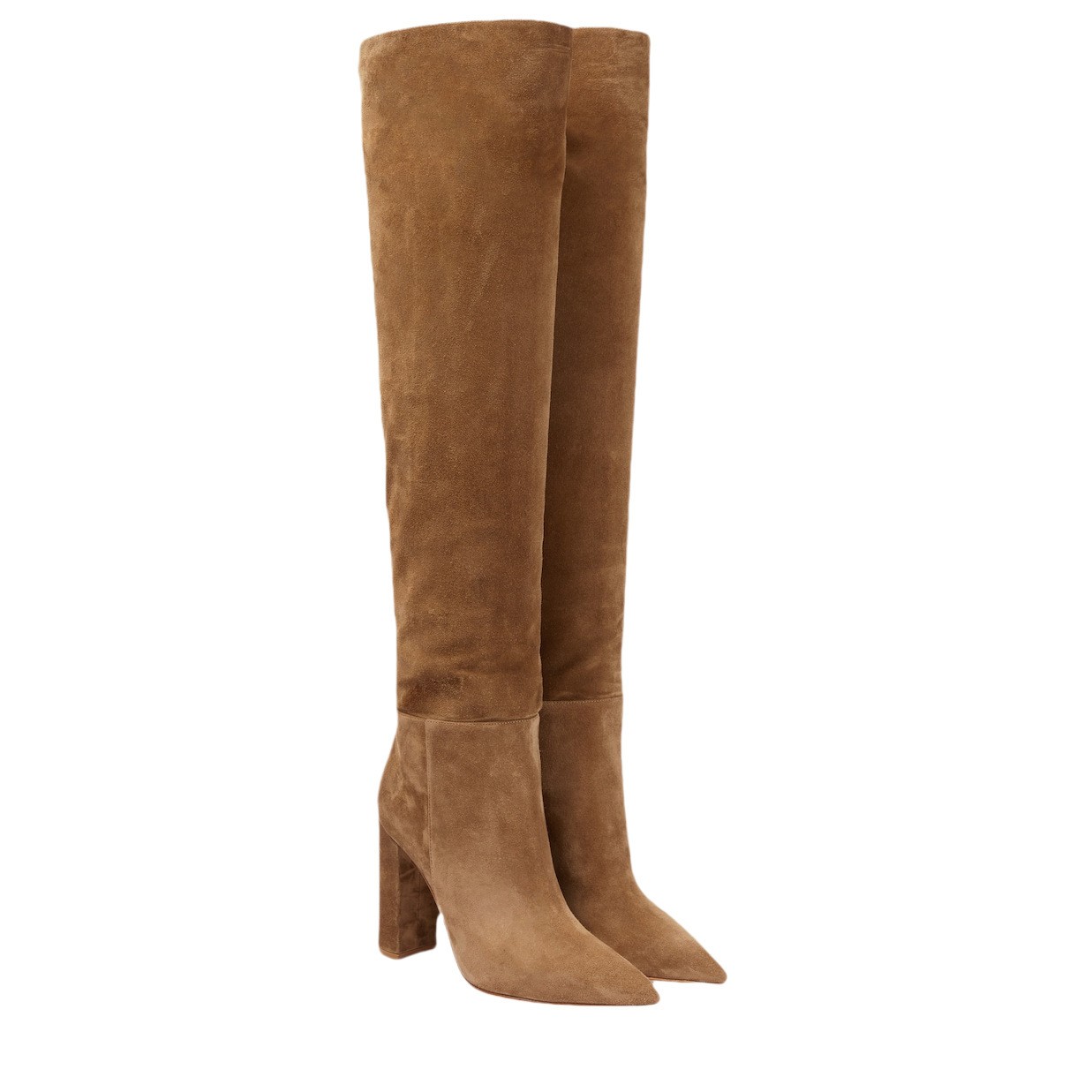 Women's Pointed Toes Suede Coarse Heel Over The Knee Boots High Heels Sexy Boots