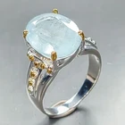Vintage ring Natural Aquamarine Ring 925 Sterling Silver Size 5.5 /R461368