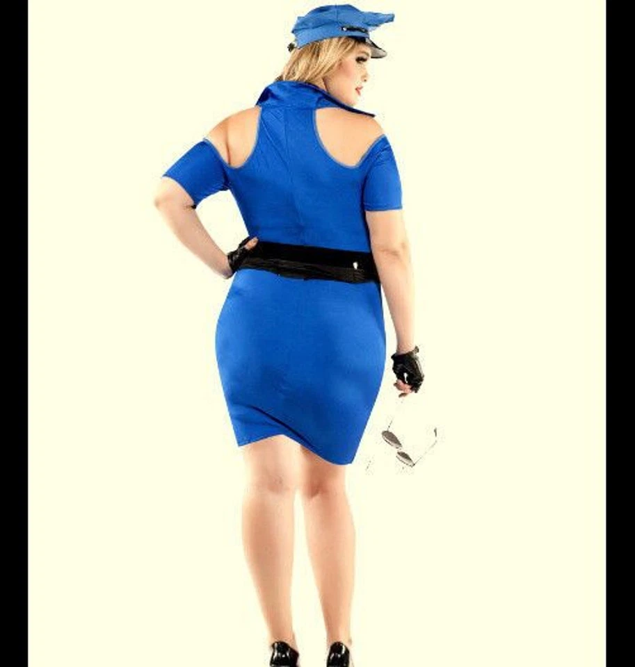 CUFF ME COP $69 NOVO Feminino MAIS Tamanho 1X FATO Vestido Sexy Chapéu Cinto Algemas - Imagem 3 de 3