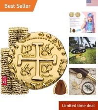 Treasure Chest Coins - 100 Gold Pirate Doubloons for Gaming  Treasure Hunts
