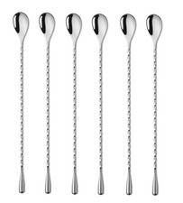 6 Pcs 12 Inch Bar Mixing Spoon Cocktail Spoon Stainless Steel Bar Long Spoon ...