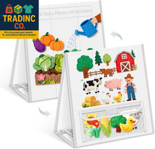 Foldable Felt Board - Double-Sided Flannel Story Board for Preschool Learning, I