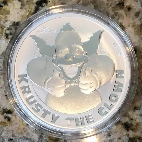 2020 Tuvalu 1 oz .9999 Silver Coin The Simpsons: Krusty The Clown BU in Capsule