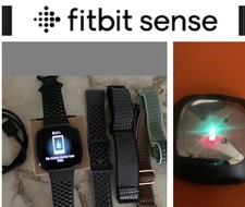 Fitbit Sense Gps Smartwatch Sleep Stress EKG Tested   oem Cord  Bands