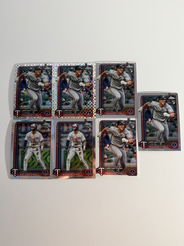 Topps Chrome 2025 Luke Keaschall Minnesota Twins Rookie Card Lot of 7