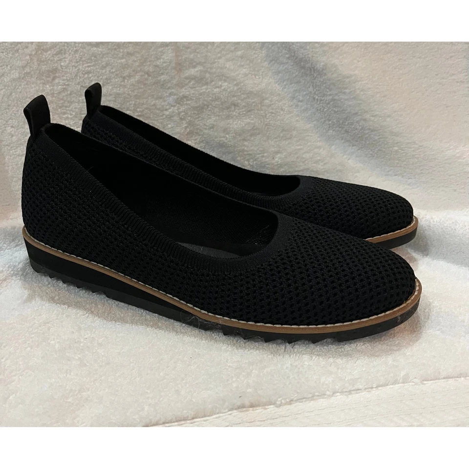 Eileen Fisher черный вязаный балетки поскользнуться на комфорт Etta размер 7,5 эластичной новый - Изображение 2 из 4