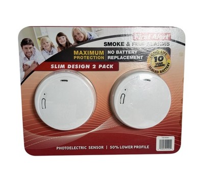 First Alert Smoke & Fire Alarms - Slim Design 2 Pack