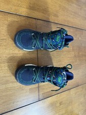 Adidas Crazy Explosive PrimeKnit Boys Size 5 Basketball Shoes GeoFit Blue Green