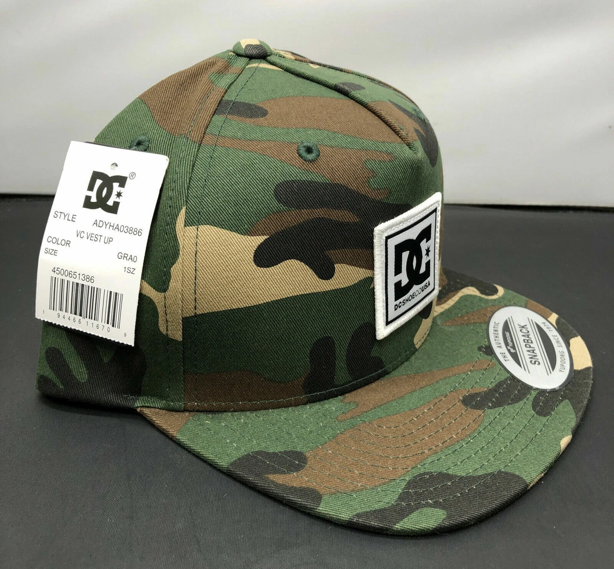New DC SHOES Sports Skate Apparel Camo Snapback Hammering VC Vest